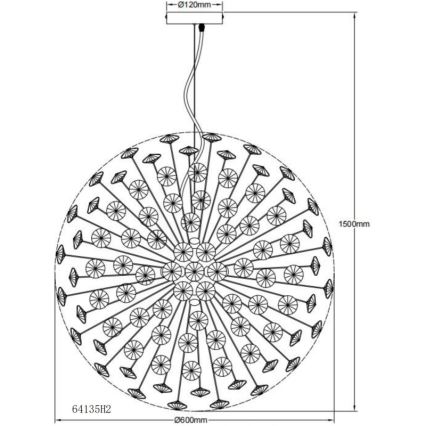 Globo - LED lestenec na jekleni vrvici 9xG9/3,5W/230V v zlati barvi