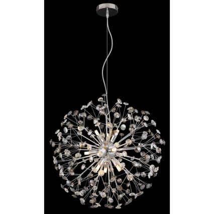 Globo - LED lestenec na jekleni vrvici 9xG9/3,5W/230V sijajni krom