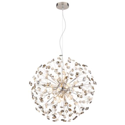 Globo - LED lestenec na jekleni vrvici 9xG9/3,5W/230V sijajni krom
