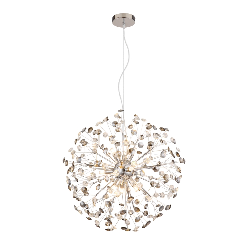 Globo - LED lestenec na jekleni vrvici 9xG9/3,5W/230V sijajni krom