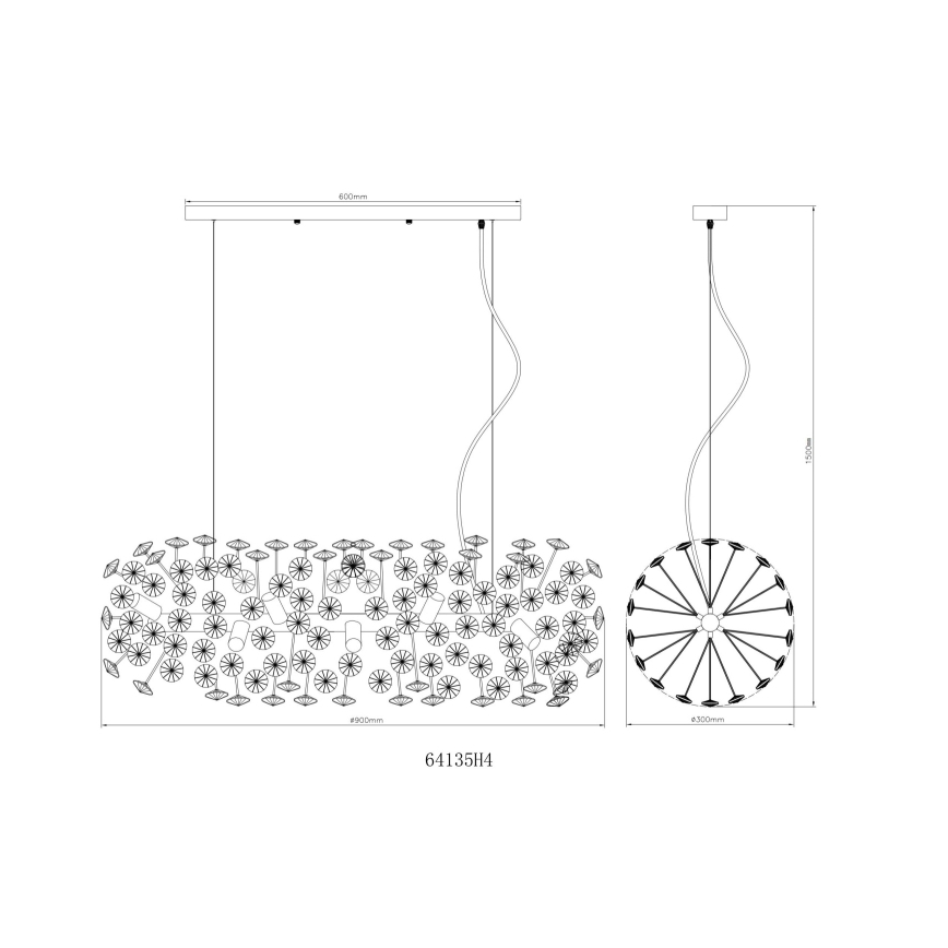 Globo - LED lestenec na kablu 12xG9/3,5W/230V, zlata barva