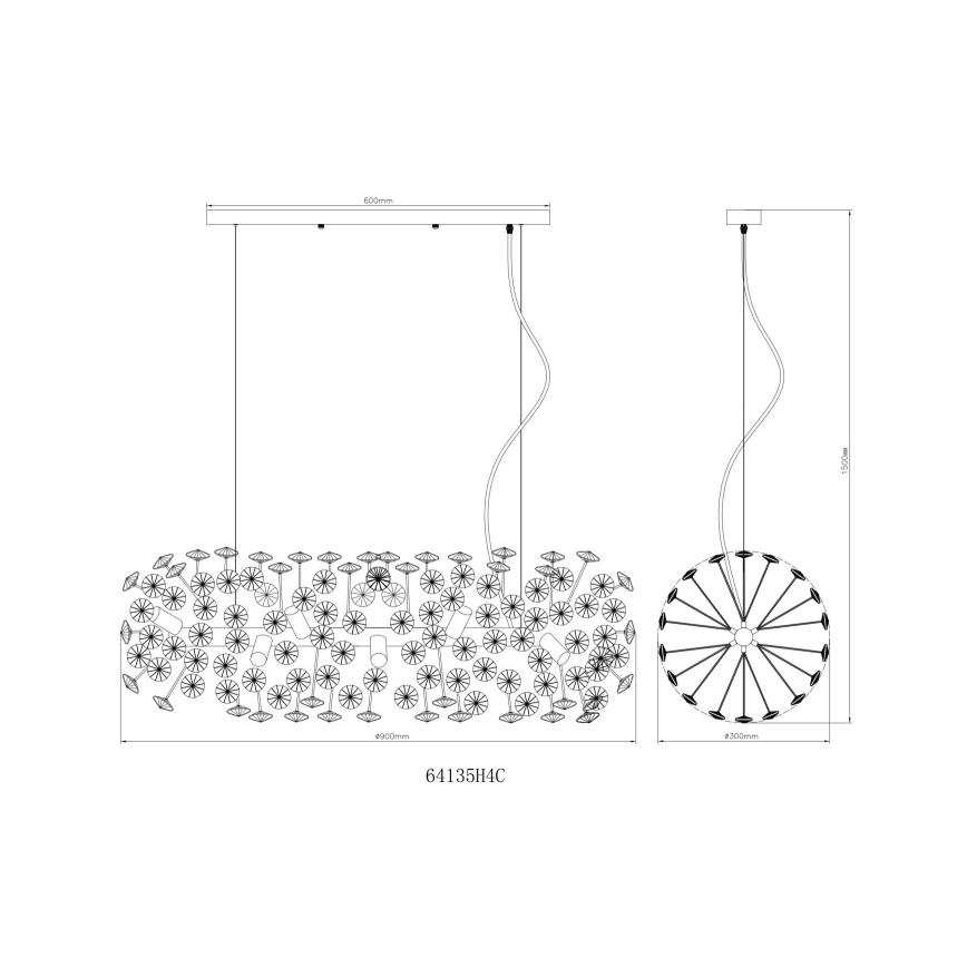 Globo - LED lestenec na jekleni vrvici 12xG9/3,5W/230V sijajni krom