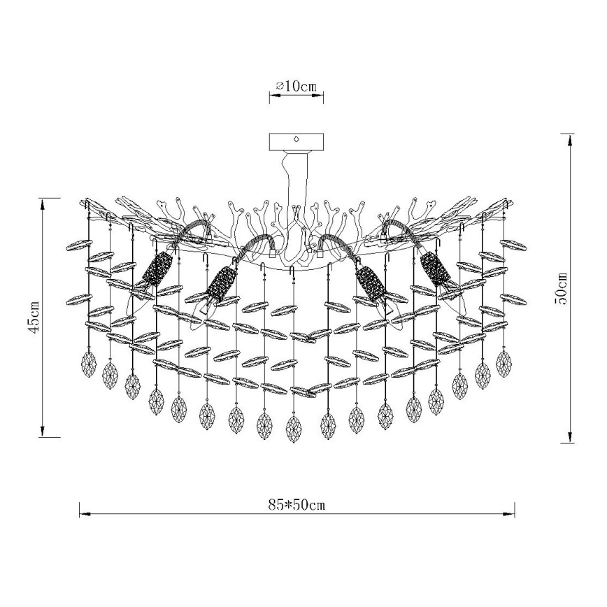 Globo - Lestenec na drogu 7xE14/40W/230V srebrn
