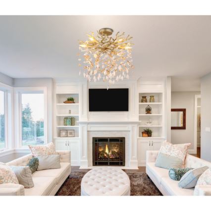 Globo - Lestenec na palici 6xE14/40W/230V v zlati barvi