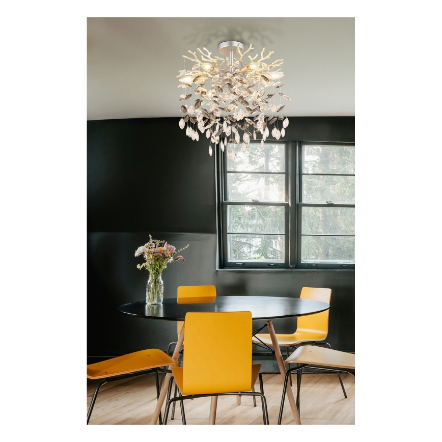 Globo - Lestenec na drogu 6xE14/40W/230V srebrn