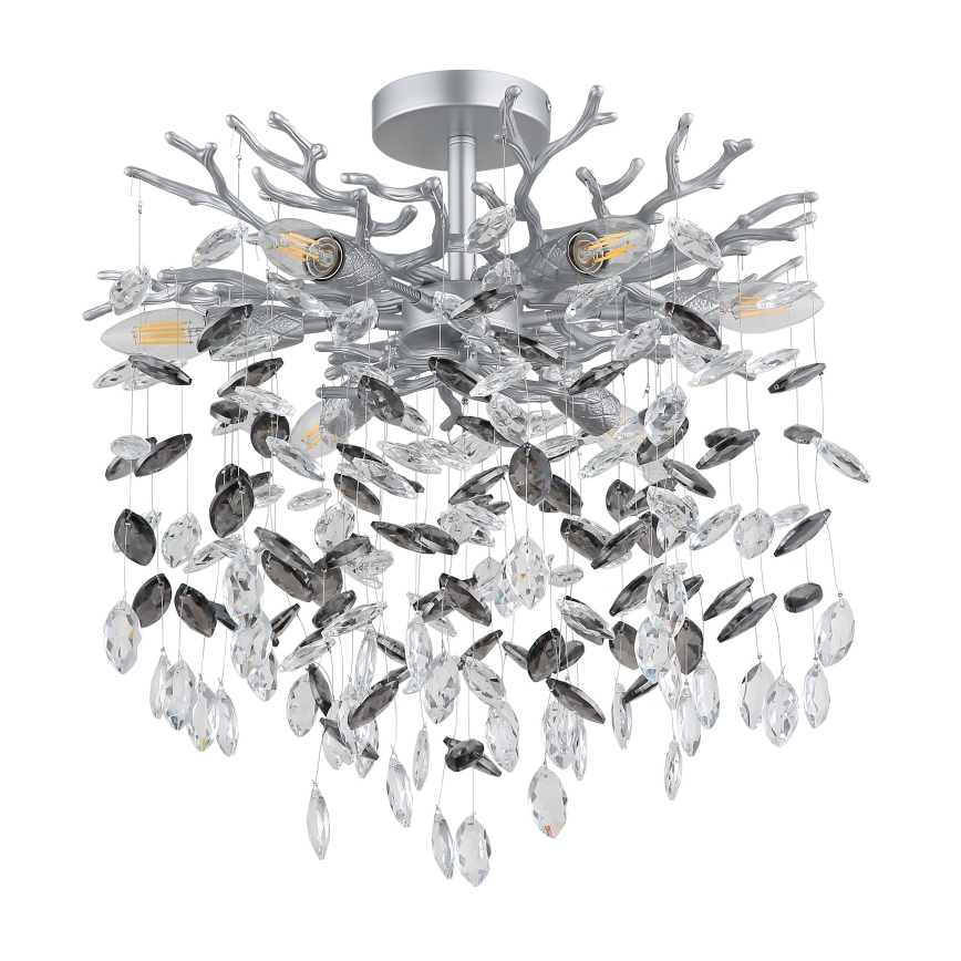 Globo - Lestenec na drogu 6xE14/40W/230V srebrn