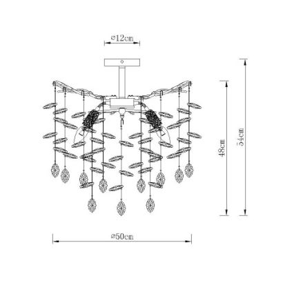 Globo - Lestenec na drogu 6xE14/40W/230V srebrn
