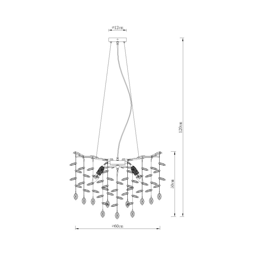 Globo - Viseči lestenec s kablom 8xE14/40W/230V srebrn