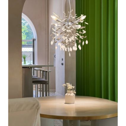 Globo - lestenec na jeklenem lanku 4xE14/40W/230V srebrn