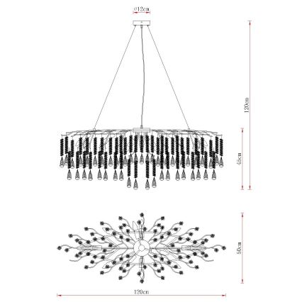 Globo - Visilni lestenec z obesnim kablom 12xE14/40W/230V