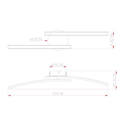 Globo - LED Lestenec 2xLED/6W/230V 3000/4000/6000K
