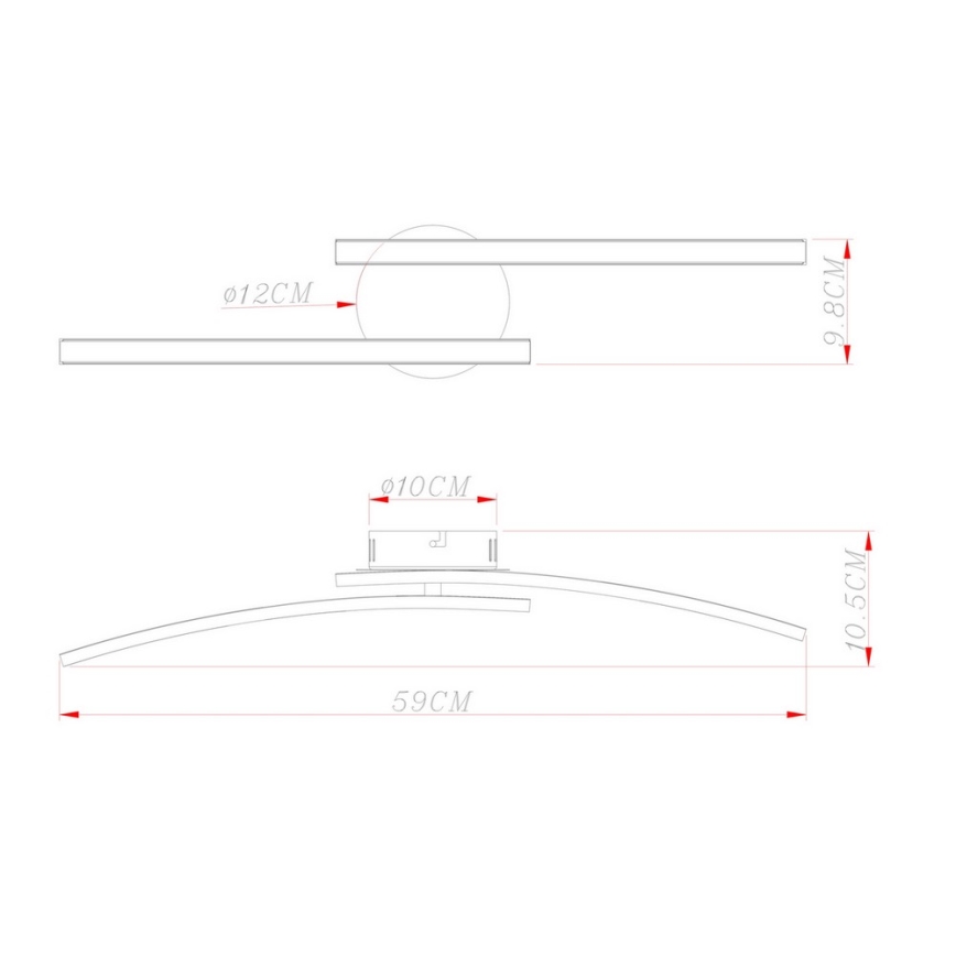 Globo - LED Lestenec 2xLED/6W/230V 3000/4000/6000K