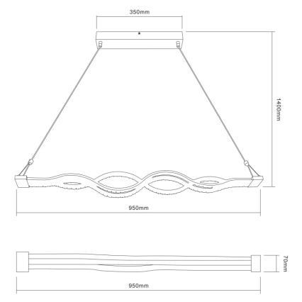 Globo - zatemljiv LED viseči lestenec na kablu LED/30W/230V + daljinski upravljalnik
