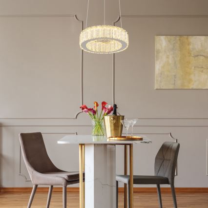 Globo - LED zatemnitvena viseča svetilka na vrvici LED/30W/230V 2700-6000K premer 30 cm + daljinski upravljalnik