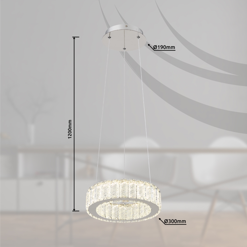 Globo - LED zatemnitvena viseča svetilka na vrvici LED/30W/230V 2700-6000K premer 30 cm + daljinski upravljalnik