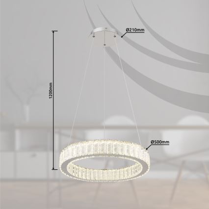 Globo - LED zatemnitvena viseča svetilka na vrvici LED/50W/230V 2700-6000K premera 50 cm + daljinski upravljalnik