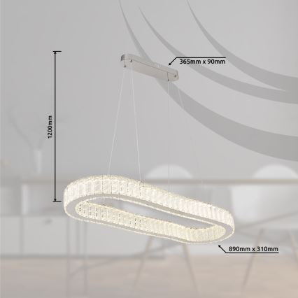 Globo - LED zatemnitvena viseča svetilka na vrvici LED/58W/230V 2700-6000K + daljinski upravljalnik