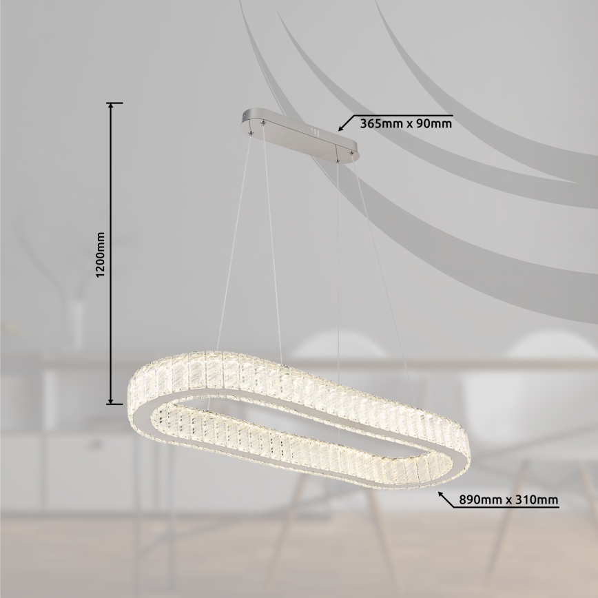 Globo - LED zatemnitvena viseča svetilka na vrvici LED/58W/230V 2700-6000K + daljinski upravljalnik