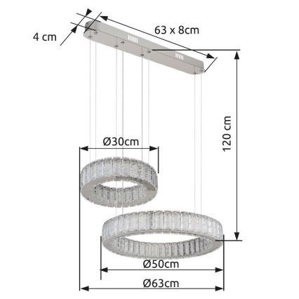 Globo - LED zatemnitvena viseča svetilka na vrvici LED/80W/230V 2700-6000K + daljinski upravljalnik