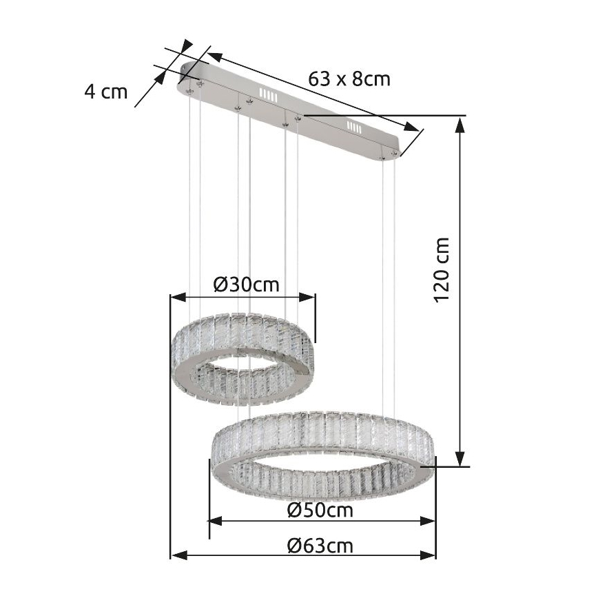 Globo - LED zatemnitvena viseča svetilka na vrvici LED/80W/230V 2700-6000K + daljinski upravljalnik