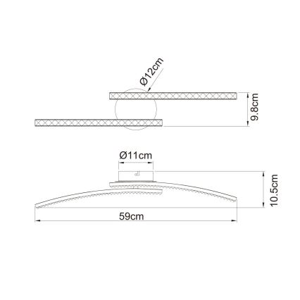 Globo - LED Kopalniški lestenec 2xLED/6W/230V IP44