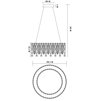 Globo - LED lestenec na kablu LED/58W/230V 2700-6000K + daljinski upravljalnik
