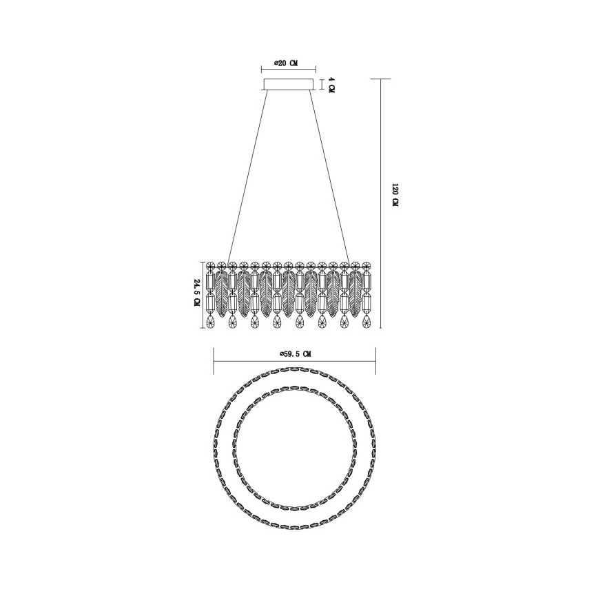 Globo - LED zatemljiv lestenec na kablu LED/58W/230V 2700-6000K + daljinski upravljalnik