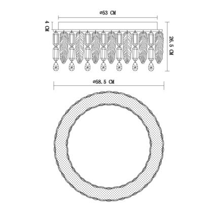 Globo - stropna LED svetilka LED/58W/230V 2700-6000K premer 58,5 cm + daljinski upravljalnik