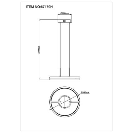 Globo - LED viseči lestenec na vrvici LED/40W/230V 3000/4000/6000K premer 39,7 cm
