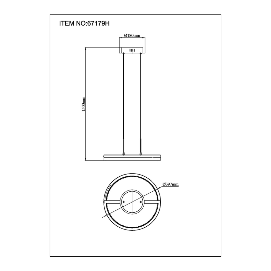 Globo - LED viseči lestenec na vrvici LED/40W/230V 3000/4000/6000K premer 39,7 cm