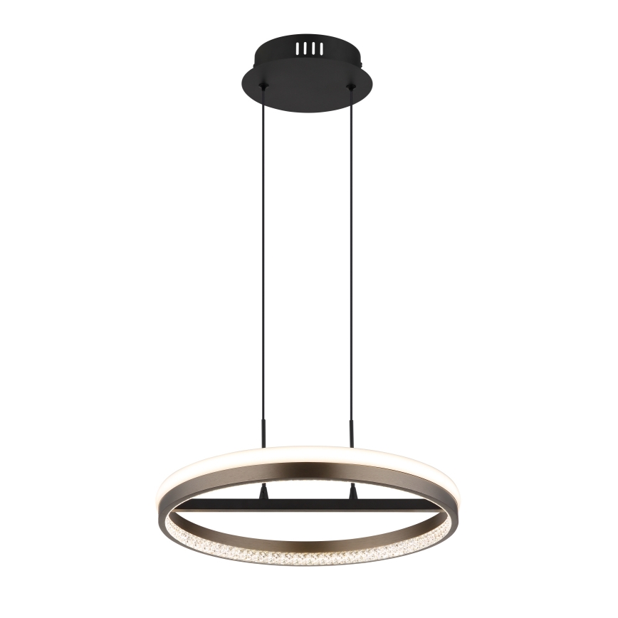 Globo - LED Lestenec na vrvici LED/40W/230V 3000/4000/6000K pr. 39,7 cm rjava
