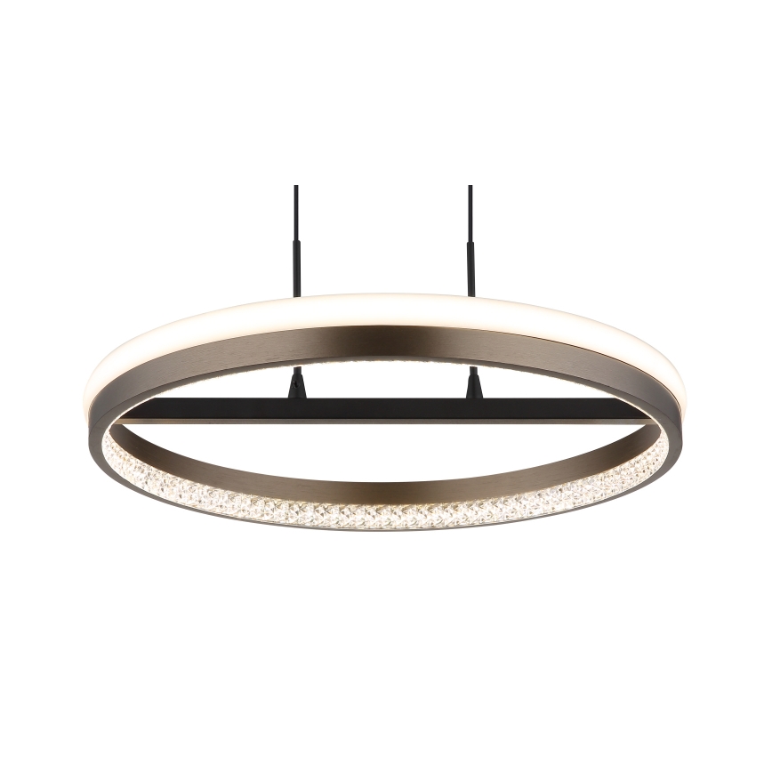 Globo - LED Lestenec na vrvici LED/40W/230V 3000/4000/6000K pr. 39,7 cm rjava