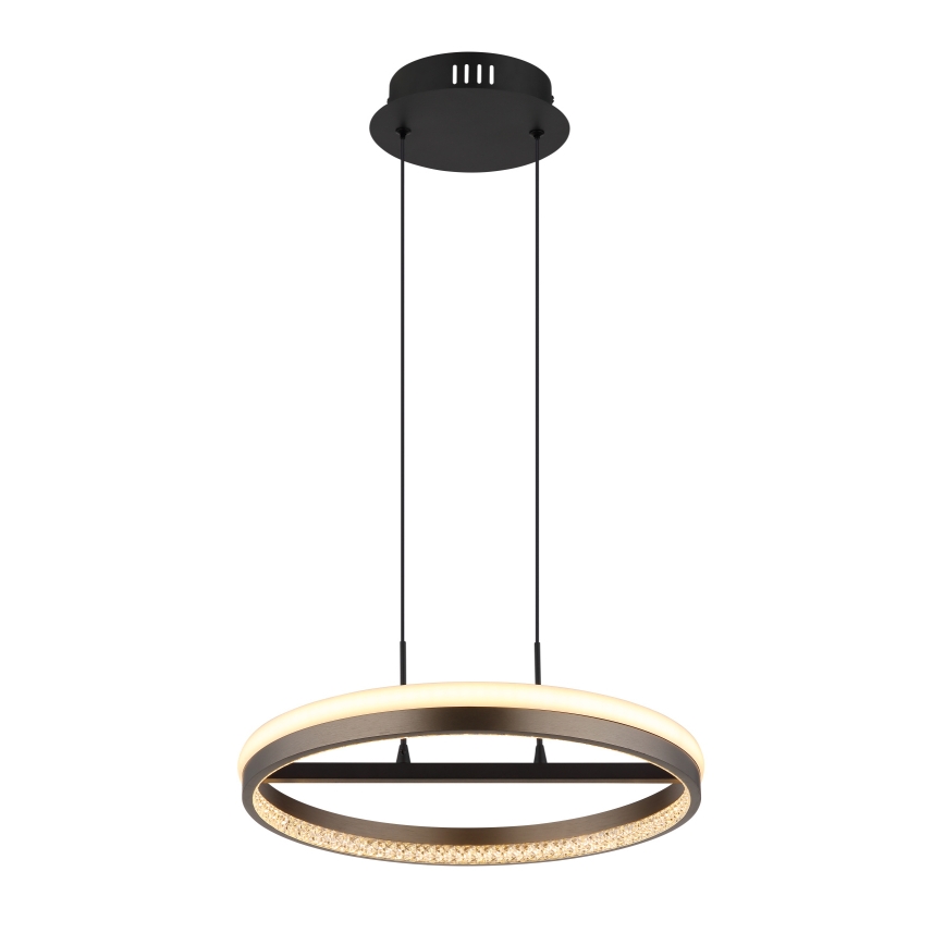 Globo - LED Lestenec na vrvici LED/40W/230V 3000/4000/6000K pr. 39,7 cm rjava