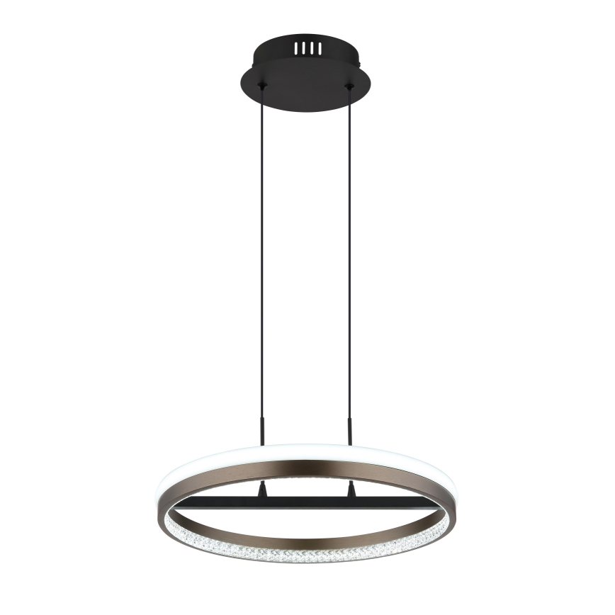 Globo - LED Lestenec na vrvici LED/40W/230V 3000/4000/6000K pr. 39,7 cm rjava