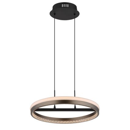 Globo - LED Lestenec na vrvici LED/40W/230V 3000/4000/6000K pr. 39,7 cm rjava