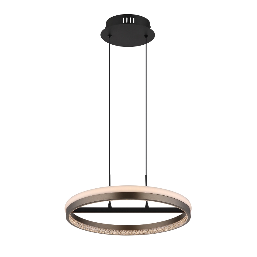 Globo - LED Lestenec na vrvici LED/40W/230V 3000/4000/6000K pr. 39,7 cm rjava