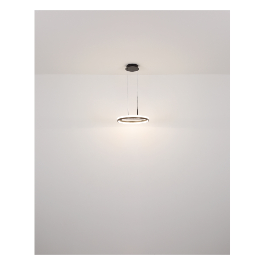 Globo - LED Lestenec na vrvici LED/40W/230V 3000/4000/6000K pr. 39,7 cm rjava