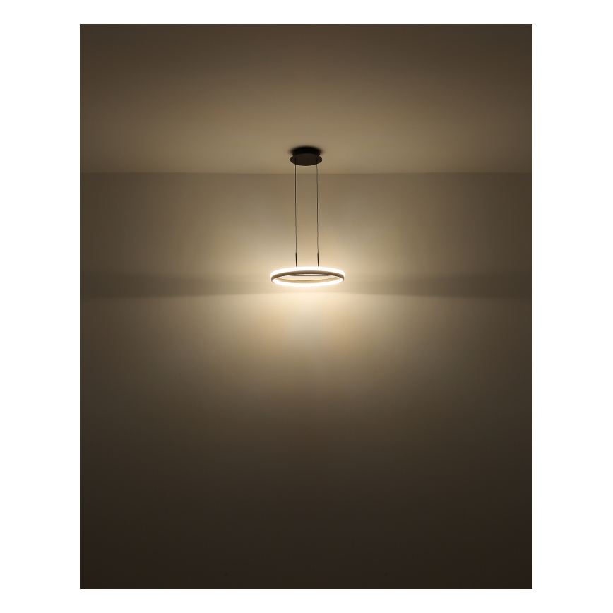 Globo - LED Lestenec na vrvici LED/40W/230V 3000/4000/6000K pr. 39,7 cm rjava