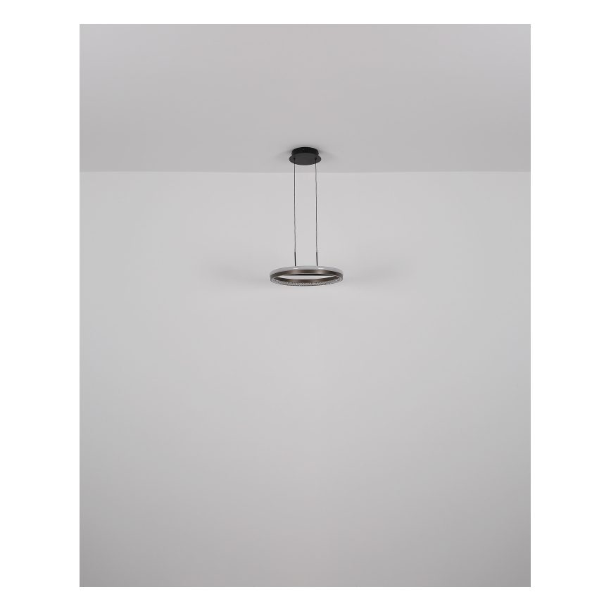 Globo - LED Lestenec na vrvici LED/40W/230V 3000/4000/6000K pr. 39,7 cm rjava