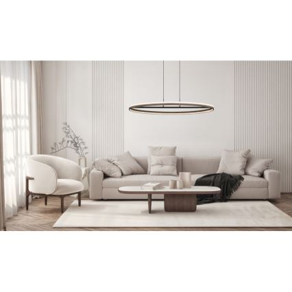Globo - LED Lestenec na vrvici LED/60W/230V 3000/4000/6000K rjava