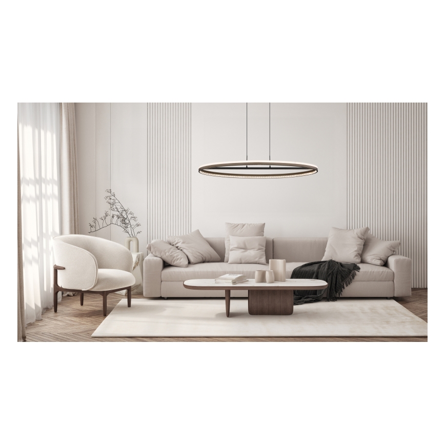 Globo - LED Lestenec na vrvici LED/60W/230V 3000/4000/6000K rjava