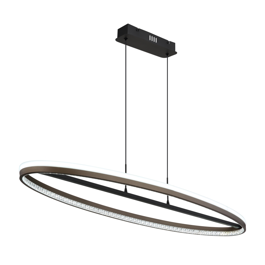 Globo - LED Lestenec na vrvici LED/60W/230V 3000/4000/6000K rjava