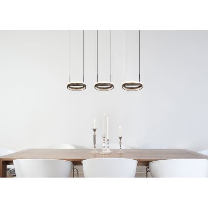 Globo - LED Lestenec na vrvici LED/40W/230V 3000/4000/6000K rjava