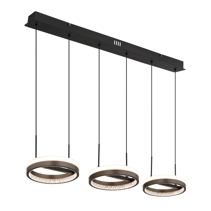 Globo - LED Lestenec na vrvici LED/40W/230V 3000/4000/6000K rjava