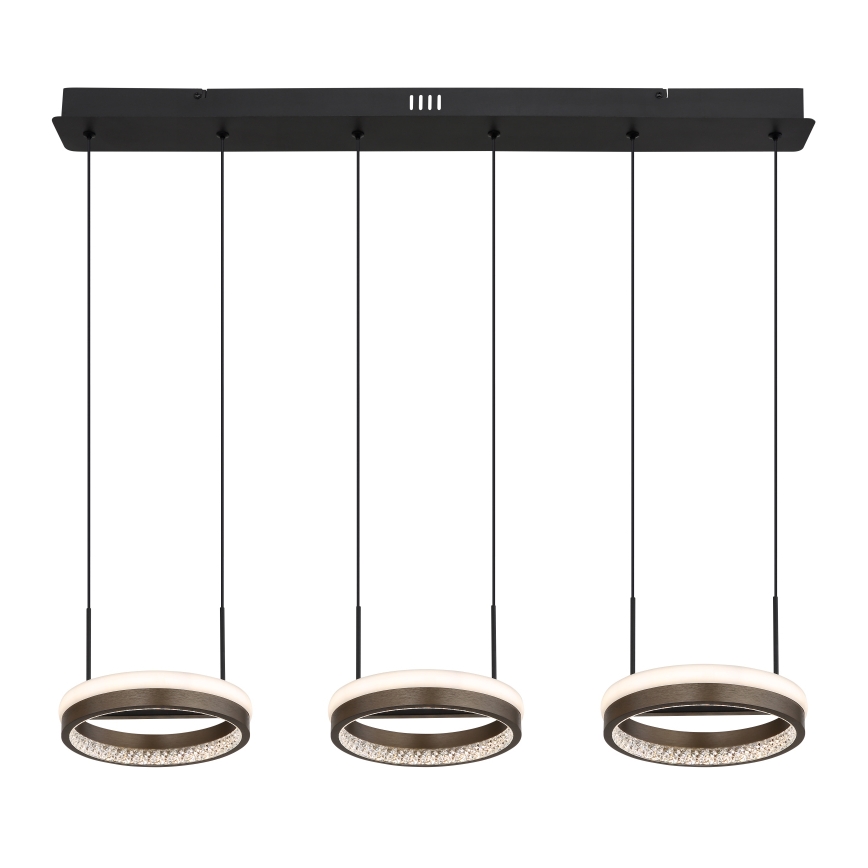 Globo - LED Lestenec na vrvici LED/40W/230V 3000/4000/6000K rjava