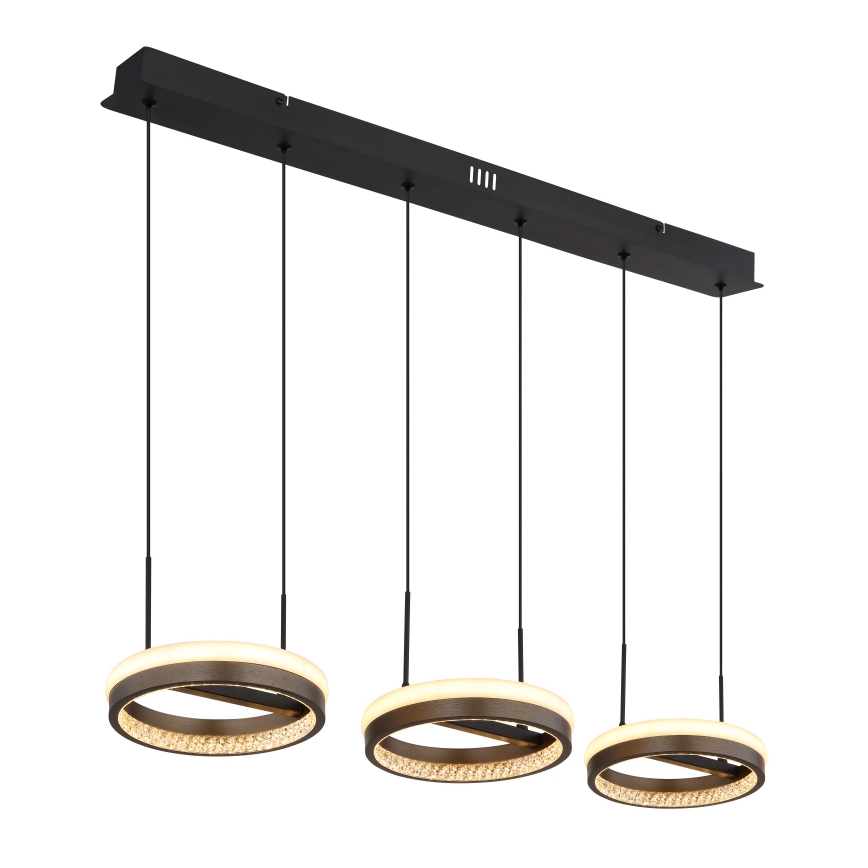 Globo - LED Lestenec na vrvici LED/40W/230V 3000/4000/6000K rjava