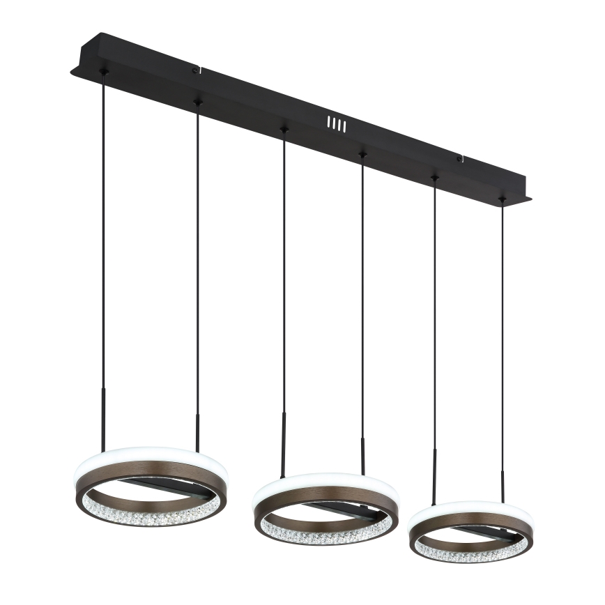 Globo - LED Lestenec na vrvici LED/40W/230V 3000/4000/6000K rjava