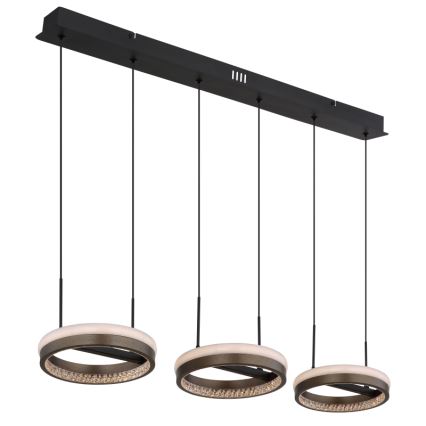 Globo - LED Lestenec na vrvici LED/40W/230V 3000/4000/6000K rjava