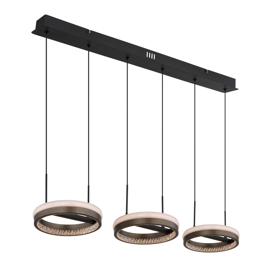 Globo - LED Lestenec na vrvici LED/40W/230V 3000/4000/6000K rjava