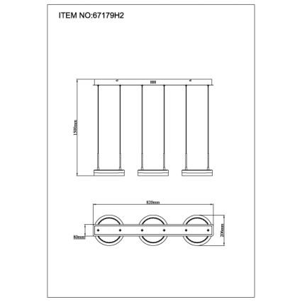 Globo - LED lestenec na tankem jeklenem kablu LED/40W/230V 3000/4000/6000K
